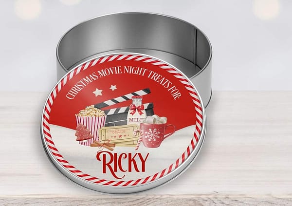 Personalised Christmas Movie Tin - Treat Tin - Movie Night