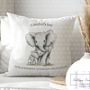 Elephant Mum & Baby Cushion – Mothers Day – Birthday Gift – For Her or Him