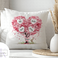 Personalised Bunny Family Tree Cushion – Rabbit Cushion – Mother Day – Gift For Her