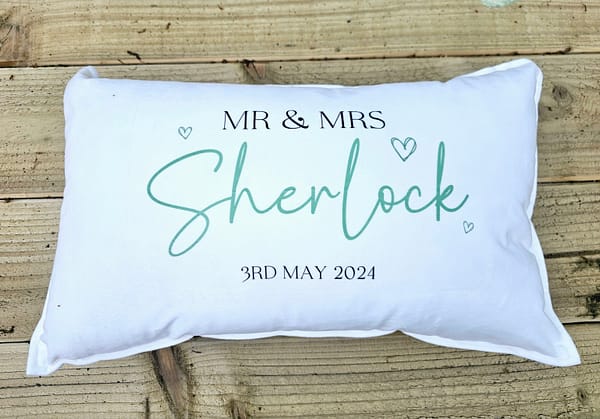 Personalised Wedding Cushion  -  Newly Wed - Weddinf Gift