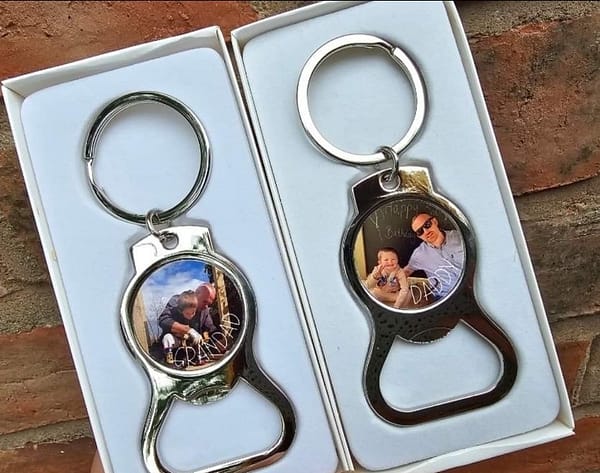 Personalised Bottle Opener Keyring - Photo Keyring - For Him