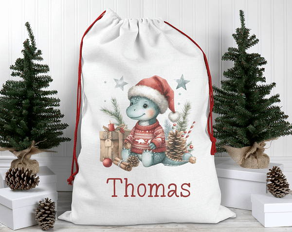 Personalised Dinosaur Christmas Sack - Santa Sack