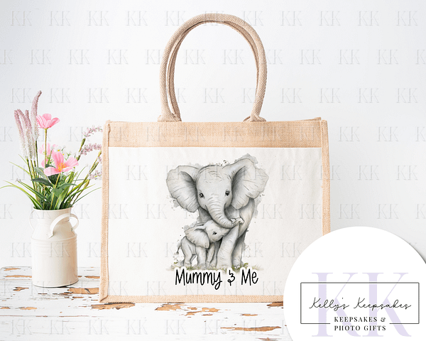 Elephant Mum & Baby Bag – Mothers Day – Birthday Gift – For Her or Him