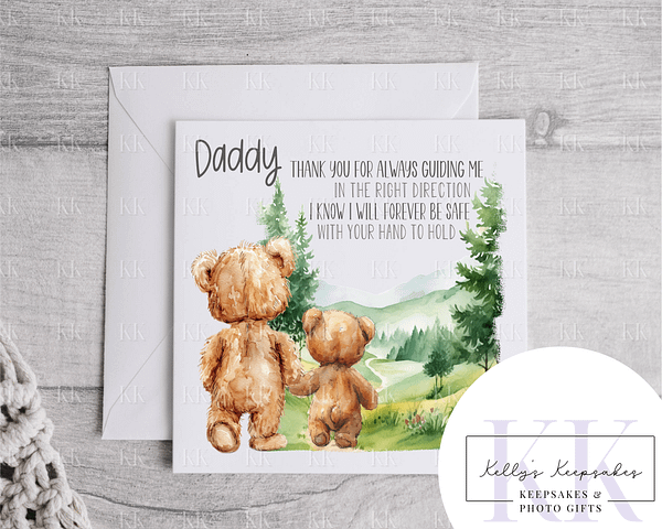 Father's Day Bear Card - Cute Son or Daughter - Occasion Card