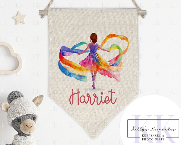 Colourful Dancer Girl Personalised Bedroom Decoration - Kids Bedroom Decoration - Wall Art - Nursery Decor