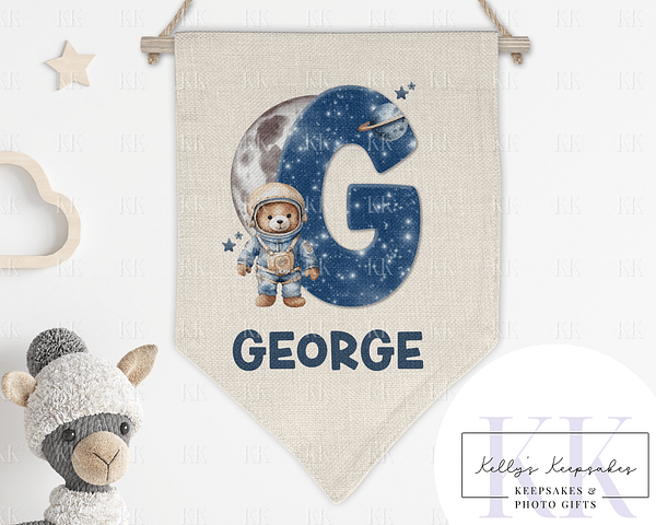 Space Teddy Letter Personalised Bedroom Decoration - Kids Bedroom Decoration - Wall Art - Nursery Decor