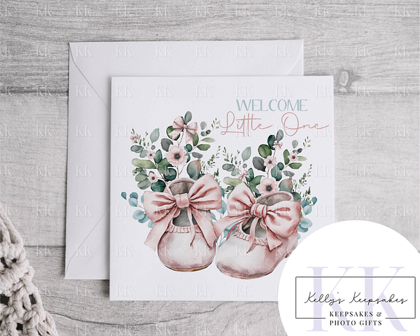 Welcome to the world - Baby Shoes - Celebration Card