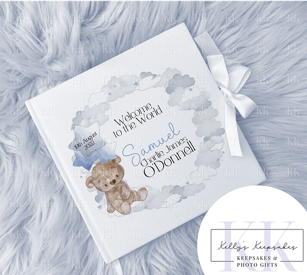 Welcome to the World - Teddy Bear - Birth Announcement -  Velvet Scrapbook