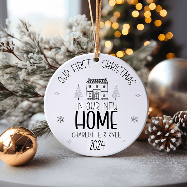 First Christmas in new home ceramic decoration - Christmas Home Bauble