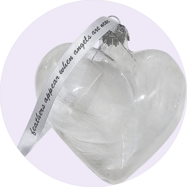 Heart Memorial Glass Bauble - Memorial Personalised Decoration