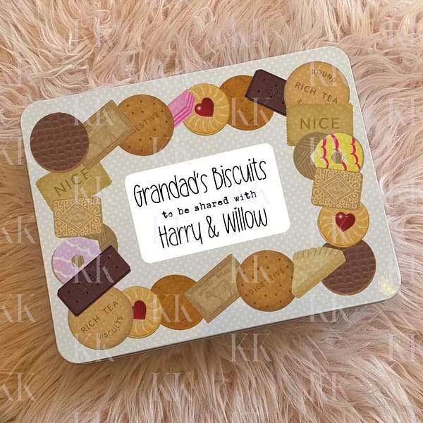 Biscuit Tin Personalised With Names - Personalised Present