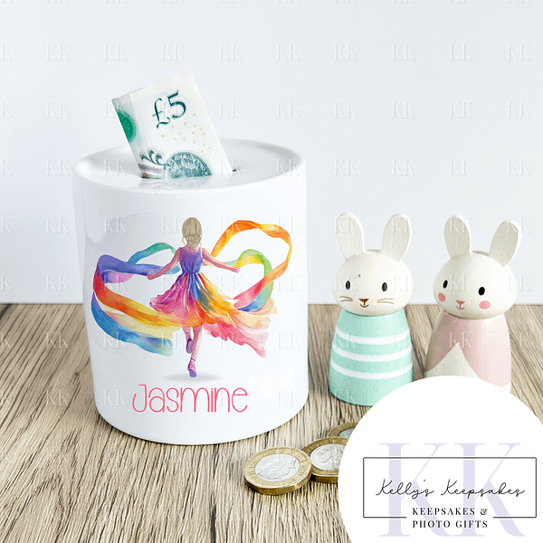 Dancer design Personalised Ceramic Money Box